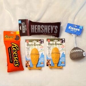 Pet Toy Bundle Featuring Reese's, Hersheys And Bam-bones